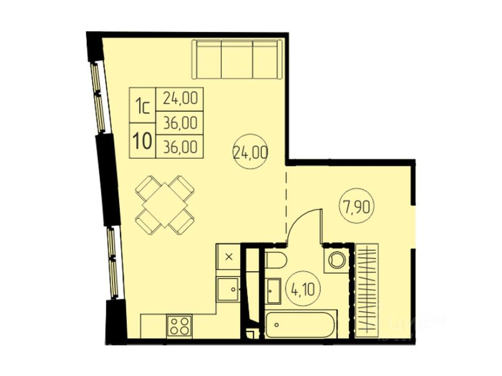 Apartment Sale, 36平方米 at 7 nebo, Pisarevskaya ulitsa, Pushkino, Moscow Region, Russia #1