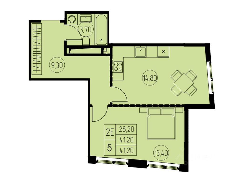 1-BD Apartment Sale, 41.2 sq. m. at 7 nebo, Pisarevskaya ulitsa, Pushkino, Moscow Region, Russia #1
