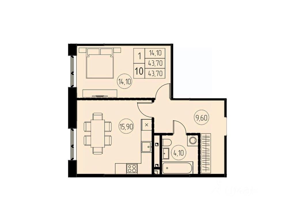 Apartment Sale, 43.7 sq. m. at 7 nebo, Pisarevskaya ulitsa, Pushkino, Moscow Region, Russia #1 Apartment Sale, 43.7 sq. m. at 7 nebo, Pisarevskaya ulitsa, Pushkino, Moscow Region, Russia #1
