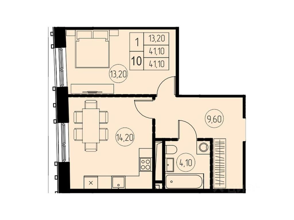 Apartment Sale, 41.1平方米 at 7 nebo, Pisarevskaya ulitsa, Pushkino, Moscow Region, Russia #1