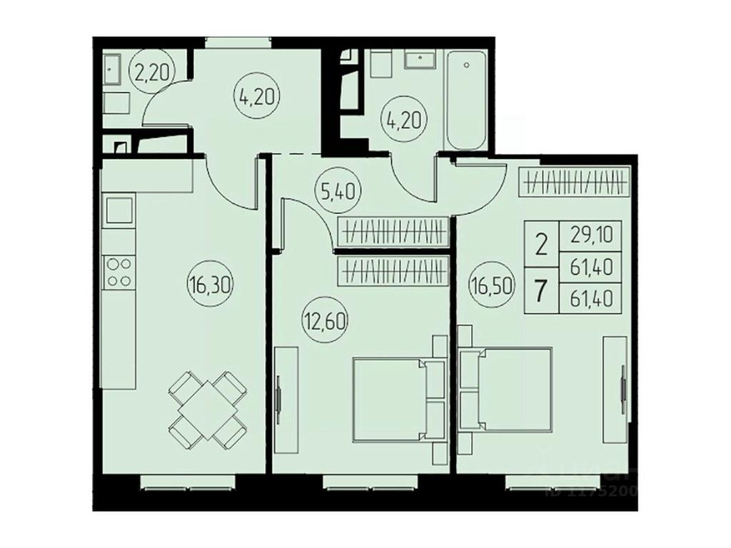 1-BD Apartment Sale, 61.4 sq. m. at 31 kvartal, Naberezhnaya ulitsa, Pushkino, Moscow Region, Russia #1 1-BD Apartment Sale, 61.4 sq. m. at 31 kvartal, Naberezhnaya ulitsa, Pushkino, Moscow Region, Russia #1