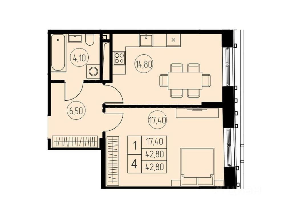 Apartment Sale, 42.8 sq. m. at 7 nebo, Pisarevskaya ulitsa, Pushkino, Moscow Region, Russia #1 Apartment Sale, 42.8 sq. m. at 7 nebo, Pisarevskaya ulitsa, Pushkino, Moscow Region, Russia #1