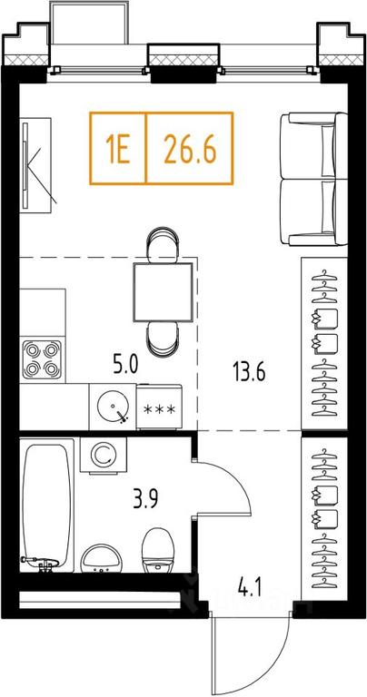 Apartment Sale, 26.6平方米 at Skolkovo ONE, Zarechnaya ulitsa, rabochiy posyolok Zarechye, Odintsovskiy Urban District, Moscow Region, Russia #1 Apartment Sale, 26.6平方米 at Skolkovo ONE, Zarechnaya ulitsa, rabochiy posyolok Zarechye, Odintsovskiy Urban District, Moscow Region, Russia #1