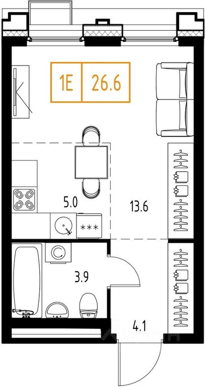 Apartment Sale, 26.6平方米 at Skolkovo ONE, Zarechnaya ulitsa, rabochiy posyolok Zarechye, Odintsovskiy Urban District, Moscow Region, Russia #1 Apartment Sale, 26.6平方米 at Skolkovo ONE, Zarechnaya ulitsa, rabochiy posyolok Zarechye, Odintsovskiy Urban District, Moscow Region, Russia #1