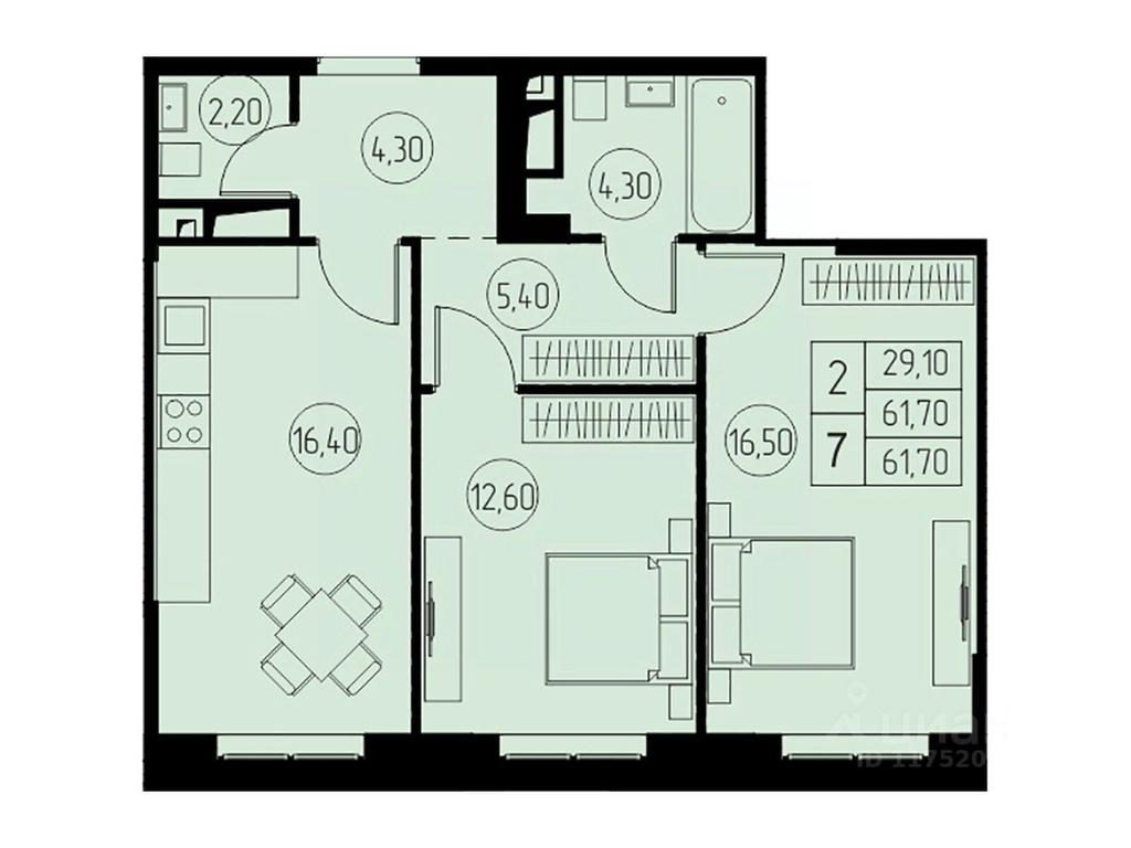 1-BD Apartment Sale, 61.7 sq. m. at 31 kvartal, Naberezhnaya ulitsa, Pushkino, Moscow Region, Russia #1 1-BD Apartment Sale, 61.7 sq. m. at 31 kvartal, Naberezhnaya ulitsa, Pushkino, Moscow Region, Russia #1