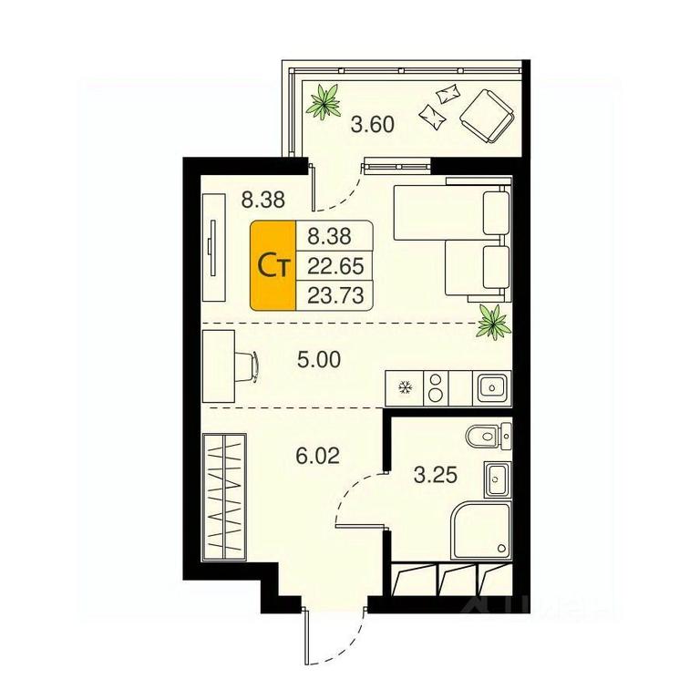 Apartment Sale, 23.73平方米 at Khimki Taym, mikrorayon Planernaya, Khimki, Moscow Region, Russia #1 Apartment Sale, 23.73平方米 at Khimki Taym, mikrorayon Planernaya, Khimki, Moscow Region, Russia #1