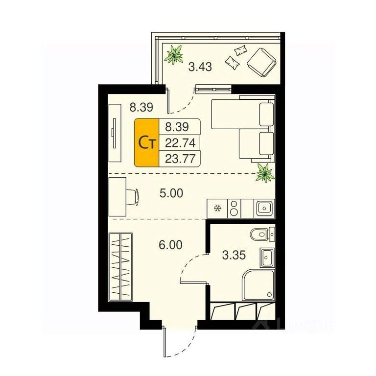 Apartment Sale, 23.77平方米 at Khimki Taym, mikrorayon Planernaya, Khimki, Moscow Region, Russia #1 Apartment Sale, 23.77平方米 at Khimki Taym, mikrorayon Planernaya, Khimki, Moscow Region, Russia #1