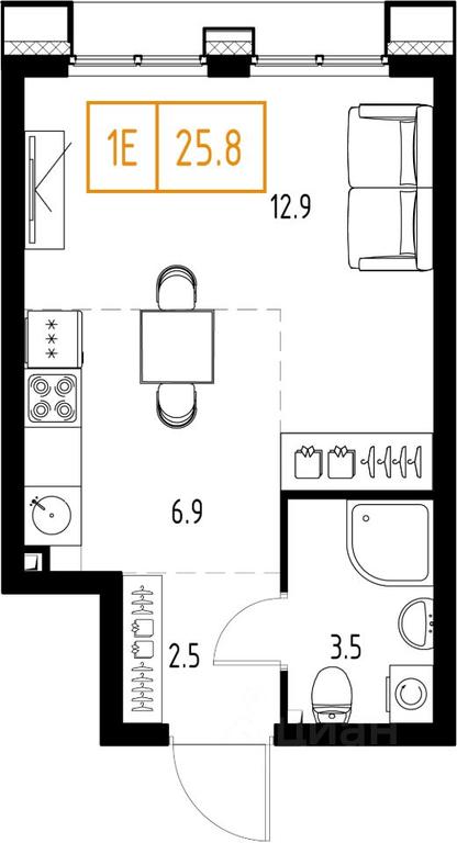 Apartment Sale, 25.8平方米 at Skolkovo ONE, Zarechnaya ulitsa, rabochiy posyolok Zarechye, Odintsovskiy Urban District, Moscow Region, Russia #1 Apartment Sale, 25.8平方米 at Skolkovo ONE, Zarechnaya ulitsa, rabochiy posyolok Zarechye, Odintsovskiy Urban District, Moscow Region, Russia #1
