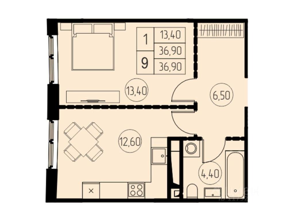 Apartment Sale, 36.9 sq. m. at 7 nebo, Pisarevskaya ulitsa, Pushkino, Moscow Region, Russia #1 Apartment Sale, 36.9 sq. m. at 7 nebo, Pisarevskaya ulitsa, Pushkino, Moscow Region, Russia #1