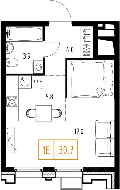 Apartment Sale, 30.7平方米 at Skolkovo ONE, Zarechnaya ulitsa, rabochiy posyolok Zarechye, Odintsovskiy Urban District, Moscow Region, Russia #1 Apartment Sale, 30.7平方米 at Skolkovo ONE, Zarechnaya ulitsa, rabochiy posyolok Zarechye, Odintsovskiy Urban District, Moscow Region, Russia #1