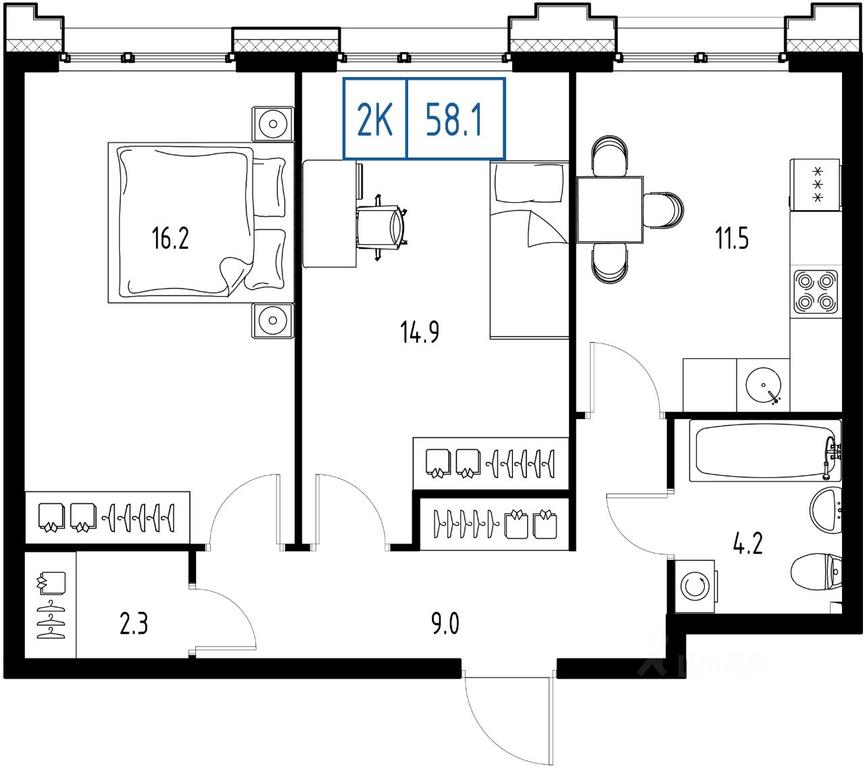 1-BD Apartment Sale, 58.1 sq. m. at Skolkovo ONE, Zarechnaya ulitsa, rabochiy posyolok Zarechye, Odintsovskiy Urban District, Moscow Region, Russia #1 1-BD Apartment Sale, 58.1 sq. m. at Skolkovo ONE, Zarechnaya ulitsa, rabochiy posyolok Zarechye, Odintsovskiy Urban District, Moscow Region, Russia #1