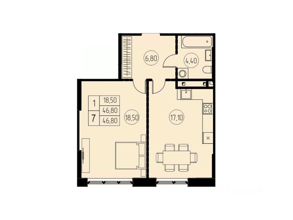 Apartment Sale, 46.8 sq. m. at 7 nebo, Pisarevskaya ulitsa, Pushkino, Moscow Region, Russia #1 Apartment Sale, 46.8 sq. m. at 7 nebo, Pisarevskaya ulitsa, Pushkino, Moscow Region, Russia #1
