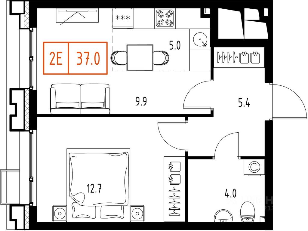 Apartment Sale, 37 sq. m. at Skolkovo ONE, Zarechnaya ulitsa, rabochiy posyolok Zarechye, Odintsovskiy Urban District, Moscow Region, Russia #1 Apartment Sale, 37 sq. m. at Skolkovo ONE, Zarechnaya ulitsa, rabochiy posyolok Zarechye, Odintsovskiy Urban District, Moscow Region, Russia #1