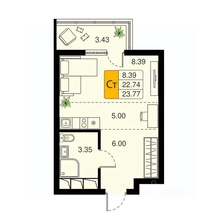 Apartment Sale, 23.77平方米 at Khimki Taym, mikrorayon Planernaya, Khimki, Moscow Region, Russia #1 Apartment Sale, 23.77平方米 at Khimki Taym, mikrorayon Planernaya, Khimki, Moscow Region, Russia #1