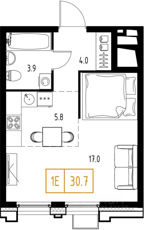 Apartment Sale, 30.7平方米 at Skolkovo ONE, Zarechnaya ulitsa, rabochiy posyolok Zarechye, Odintsovskiy Urban District, Moscow Region, Russia #1 Apartment Sale, 30.7平方米 at Skolkovo ONE, Zarechnaya ulitsa, rabochiy posyolok Zarechye, Odintsovskiy Urban District, Moscow Region, Russia #1