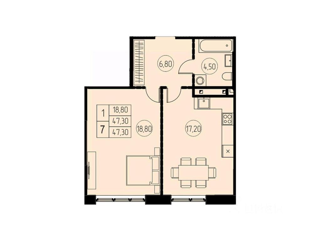 Apartment Sale, 47.3 sq. m. at 7 nebo, Pisarevskaya ulitsa, Pushkino, Moscow Region, Russia #1 Apartment Sale, 47.3 sq. m. at 7 nebo, Pisarevskaya ulitsa, Pushkino, Moscow Region, Russia #1