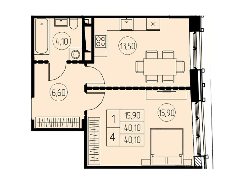 Apartment Sale, 40.1 sq. m. at 7 nebo, Pisarevskaya ulitsa, Pushkino, Moscow Region, Russia #1 Apartment Sale, 40.1 sq. m. at 7 nebo, Pisarevskaya ulitsa, Pushkino, Moscow Region, Russia #1