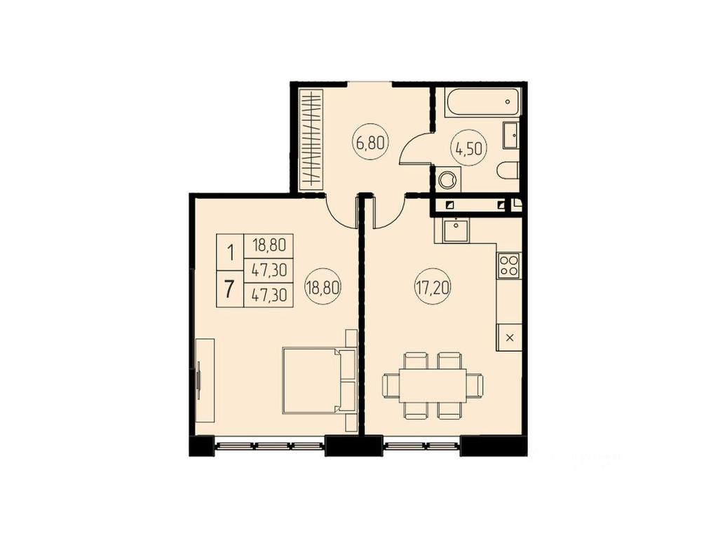 Apartment Sale, 47.3 sq. m. at 7 nebo, Pisarevskaya ulitsa, Pushkino, Moscow Region, Russia #1 Apartment Sale, 47.3 sq. m. at 7 nebo, Pisarevskaya ulitsa, Pushkino, Moscow Region, Russia #1