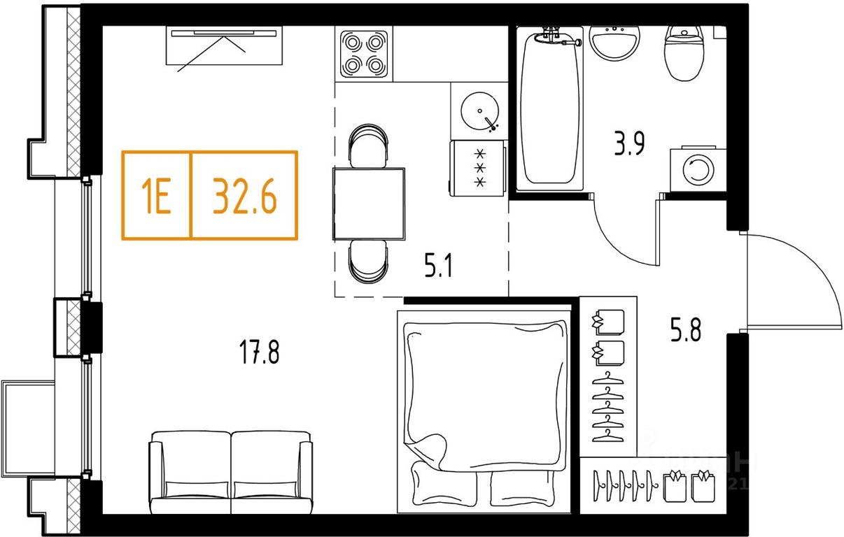 Apartment Sale, 32.6平方米 at Skolkovo ONE, Zarechnaya ulitsa, rabochiy posyolok Zarechye, Odintsovskiy Urban District, Moscow Region, Russia #1 Apartment Sale, 32.6平方米 at Skolkovo ONE, Zarechnaya ulitsa, rabochiy posyolok Zarechye, Odintsovskiy Urban District, Moscow Region, Russia #1