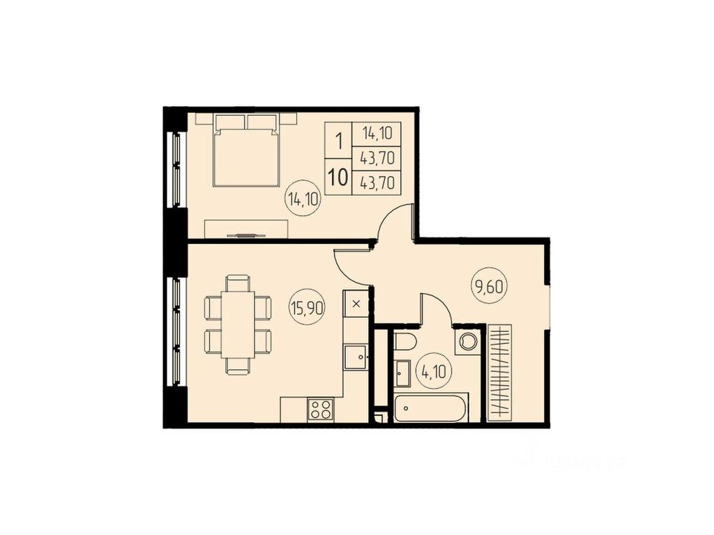 Apartment Sale, 43.7 sq. m. at 7 nebo, Pisarevskaya ulitsa, Pushkino, Moscow Region, Russia #1 Apartment Sale, 43.7 sq. m. at 7 nebo, Pisarevskaya ulitsa, Pushkino, Moscow Region, Russia #1