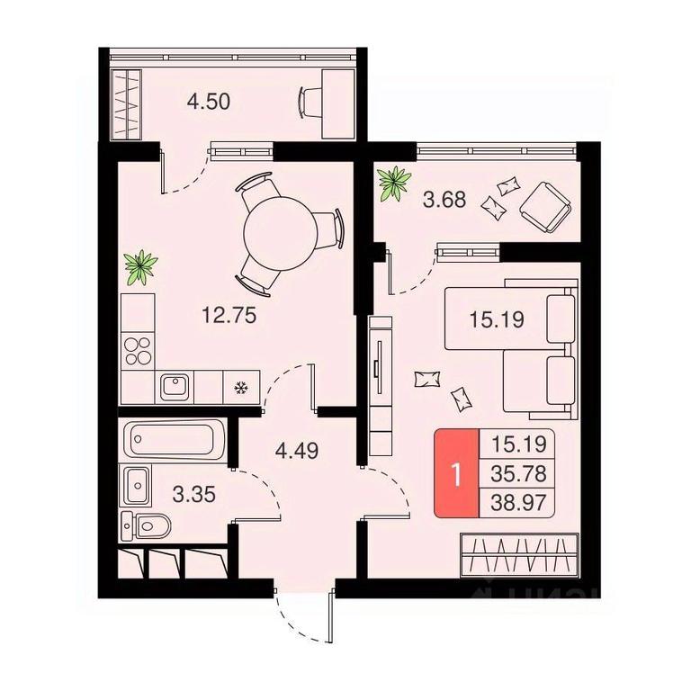 Apartment Sale, 38.97平方米 at Khimki Taym, mikrorayon Planernaya, Khimki, Moscow Region, Russia #1 Apartment Sale, 38.97平方米 at Khimki Taym, mikrorayon Planernaya, Khimki, Moscow Region, Russia #1