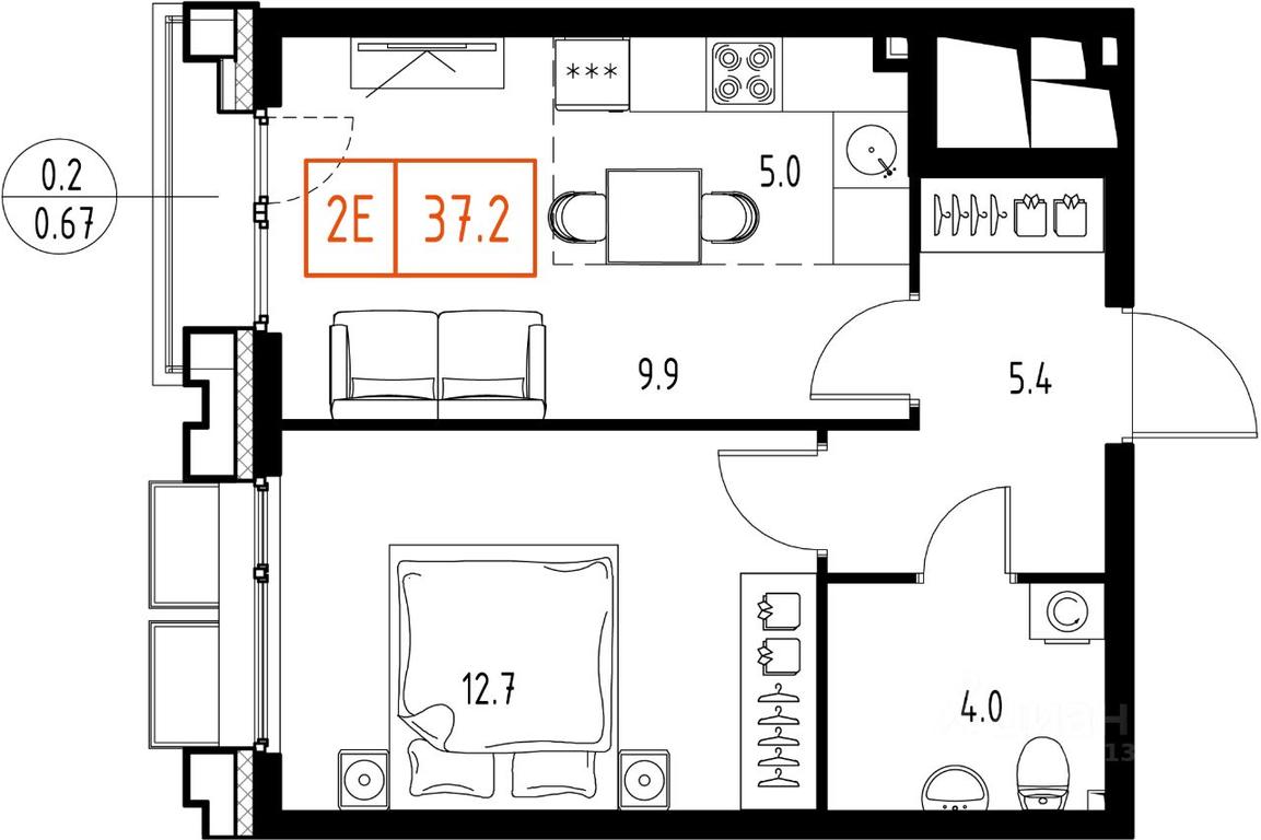 Apartment Sale, 37.2平方米 at Skolkovo ONE, Zarechnaya ulitsa, rabochiy posyolok Zarechye, Odintsovskiy Urban District, Moscow Region, Russia #1 Apartment Sale, 37.2平方米 at Skolkovo ONE, Zarechnaya ulitsa, rabochiy posyolok Zarechye, Odintsovskiy Urban District, Moscow Region, Russia #1