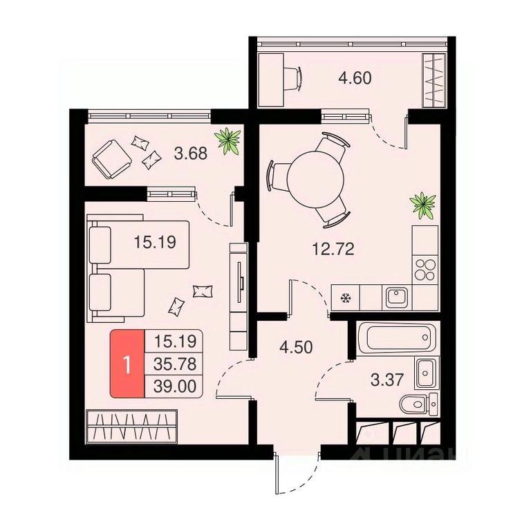 Apartment Sale, 39 sq. m. at Khimki Taym, mikrorayon Planernaya, Khimki, Moscow Region, Russia #1