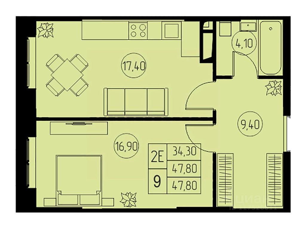 1-BD Apartment Sale, 47.8 sq. m. at 31 kvartal, Naberezhnaya ulitsa, Pushkino, Moscow Region, Russia #1 1-BD Apartment Sale, 47.8 sq. m. at 31 kvartal, Naberezhnaya ulitsa, Pushkino, Moscow Region, Russia #1