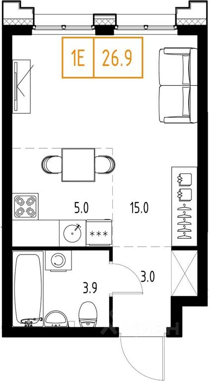 Apartment Sale, 26.9 sq. m. at Skolkovo ONE, Zarechnaya ulitsa, rabochiy posyolok Zarechye, Odintsovskiy Urban District, Moscow Region, Russia #1 Apartment Sale, 26.9 sq. m. at Skolkovo ONE, Zarechnaya ulitsa, rabochiy posyolok Zarechye, Odintsovskiy Urban District, Moscow Region, Russia #1