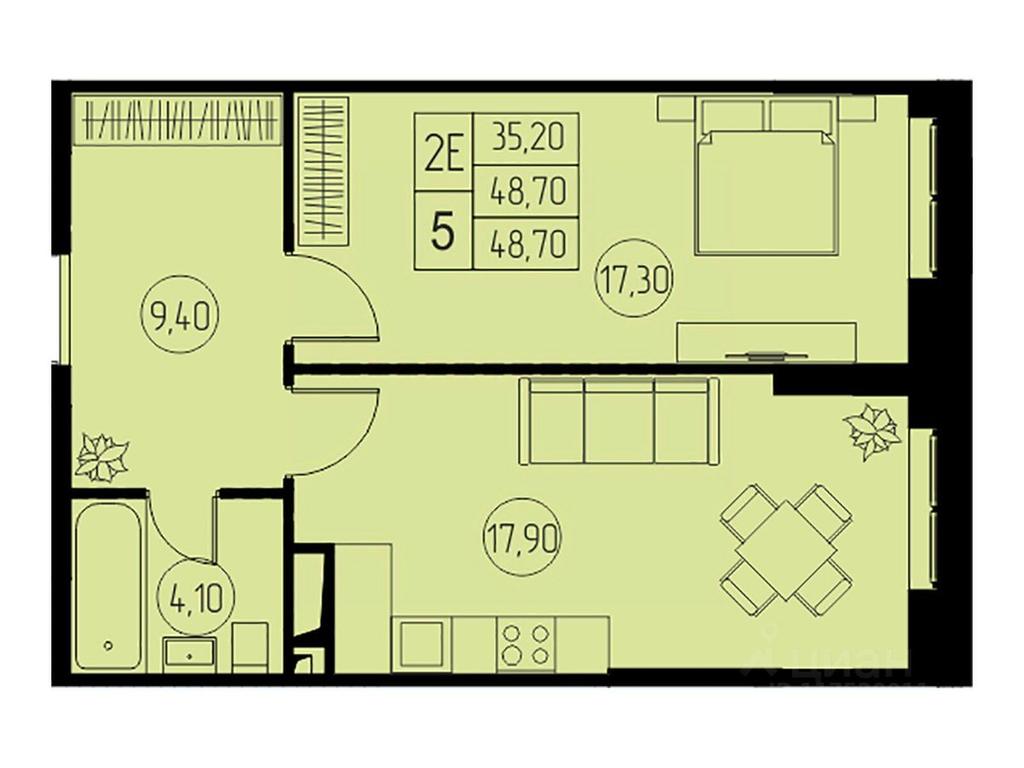 1-BD Apartment Sale, 48.7 sq. m. at 31 kvartal, Naberezhnaya ulitsa, Pushkino, Moscow Region, Russia #1 1-BD Apartment Sale, 48.7 sq. m. at 31 kvartal, Naberezhnaya ulitsa, Pushkino, Moscow Region, Russia #1