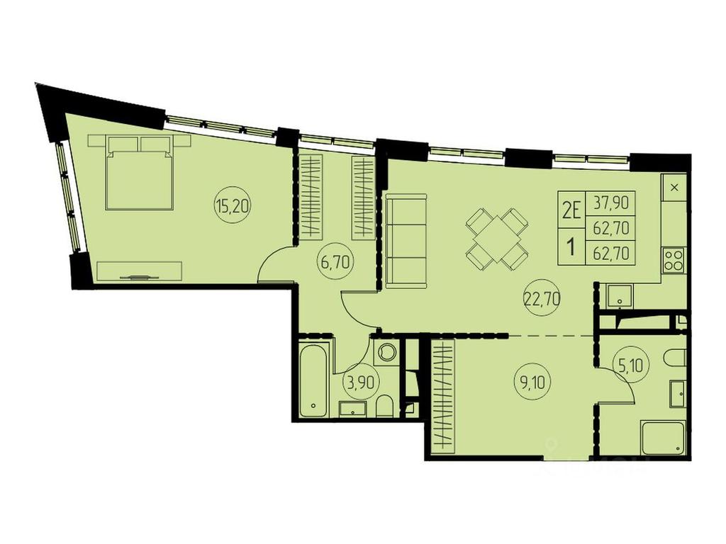 1-BD Apartment Sale, 62.7 sq. m. at 7 nebo, Pisarevskaya ulitsa, Pushkino, Moscow Region, Russia #1 1-BD Apartment Sale, 62.7 sq. m. at 7 nebo, Pisarevskaya ulitsa, Pushkino, Moscow Region, Russia #1