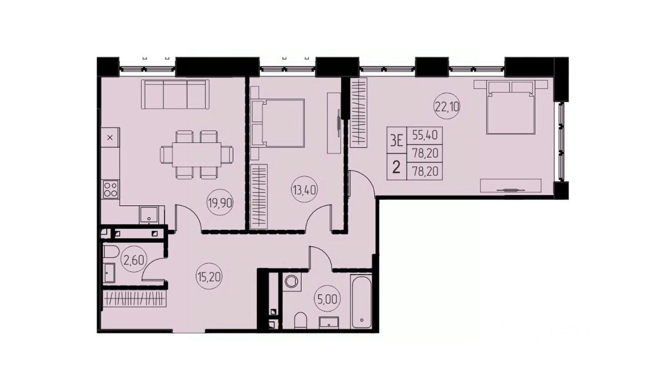 2-BD Apartment Sale, 78.2 sq. m. at 7 nebo, Pisarevskaya ulitsa, Pushkino, Moscow Region, Russia #1 2-BD Apartment Sale, 78.2 sq. m. at 7 nebo, Pisarevskaya ulitsa, Pushkino, Moscow Region, Russia #1