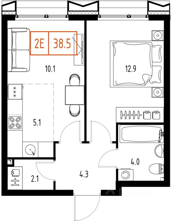 Apartment Sale, 38.5平方米 at Skolkovo ONE, Zarechnaya ulitsa, rabochiy posyolok Zarechye, Odintsovskiy Urban District, Moscow Region, Russia #1 Apartment Sale, 38.5平方米 at Skolkovo ONE, Zarechnaya ulitsa, rabochiy posyolok Zarechye, Odintsovskiy Urban District, Moscow Region, Russia #1