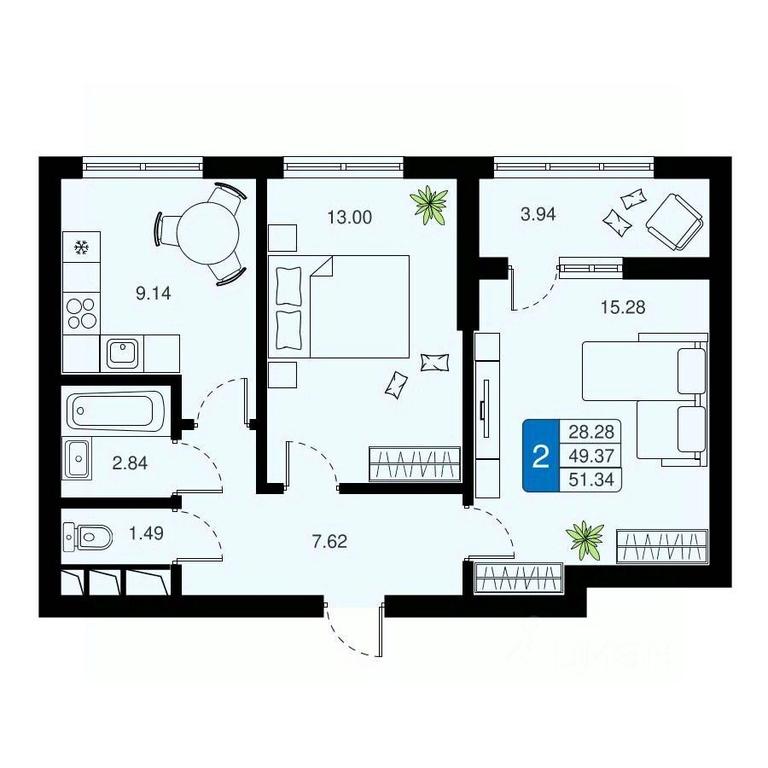 1-BD Apartment Sale, 51.34平方米 at Khimki Taym, mikrorayon Planernaya, Khimki, Moscow Region, Russia #1 1-BD Apartment Sale, 51.34平方米 at Khimki Taym, mikrorayon Planernaya, Khimki, Moscow Region, Russia #1