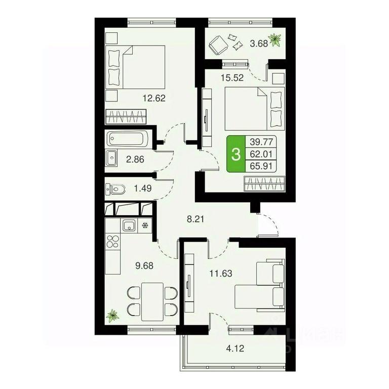 2-BD Apartment Sale, 65.91 sq. m. at Khimki Taym, mikrorayon Planernaya, Khimki, Moscow Region, Russia #1 2-BD Apartment Sale, 65.91 sq. m. at Khimki Taym, mikrorayon Planernaya, Khimki, Moscow Region, Russia #1