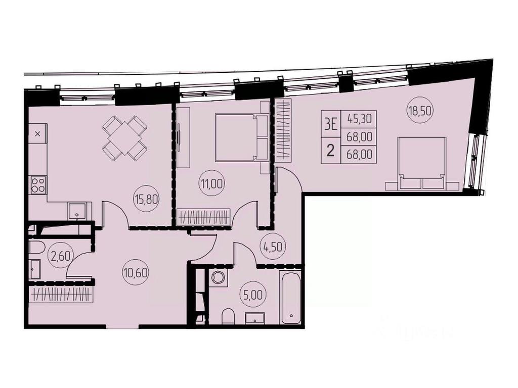 2-BD Apartment Sale, 68 sq. m. at 7 nebo, Pisarevskaya ulitsa, Pushkino, Moscow Region, Russia #1 2-BD Apartment Sale, 68 sq. m. at 7 nebo, Pisarevskaya ulitsa, Pushkino, Moscow Region, Russia #1