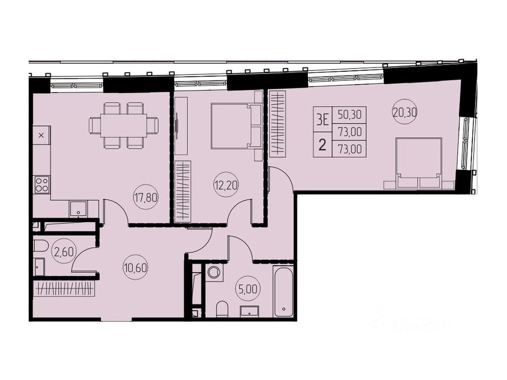 2-BD Apartment Sale, 73平方米 at 7 nebo, Pisarevskaya ulitsa, Pushkino, Moscow Region, Russia #1 2-BD Apartment Sale, 73平方米 at 7 nebo, Pisarevskaya ulitsa, Pushkino, Moscow Region, Russia #1
