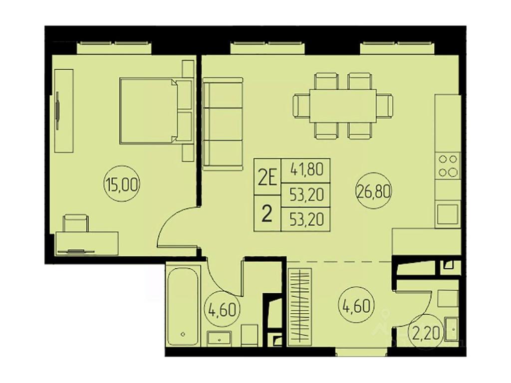 1-BD Apartment Sale, 53.2 sq. m. at 31 kvartal, Naberezhnaya ulitsa, Pushkino, Moscow Region, Russia #1 1-BD Apartment Sale, 53.2 sq. m. at 31 kvartal, Naberezhnaya ulitsa, Pushkino, Moscow Region, Russia #1