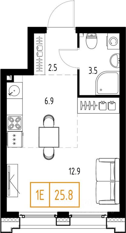 Apartment Sale, 25.8 sq. m. at Skolkovo ONE, Zarechnaya ulitsa, rabochiy posyolok Zarechye, Odintsovskiy Urban District, Moscow Region, Russia #1 Apartment Sale, 25.8 sq. m. at Skolkovo ONE, Zarechnaya ulitsa, rabochiy posyolok Zarechye, Odintsovskiy Urban District, Moscow Region, Russia #1