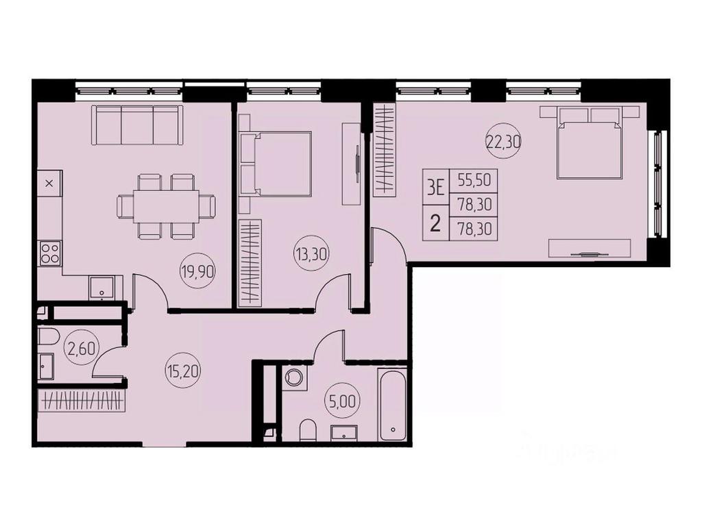 2-BD Apartment Sale, 78.3 sq. m. at 7 nebo, Pisarevskaya ulitsa, Pushkino, Moscow Region, Russia #1 2-BD Apartment Sale, 78.3 sq. m. at 7 nebo, Pisarevskaya ulitsa, Pushkino, Moscow Region, Russia #1