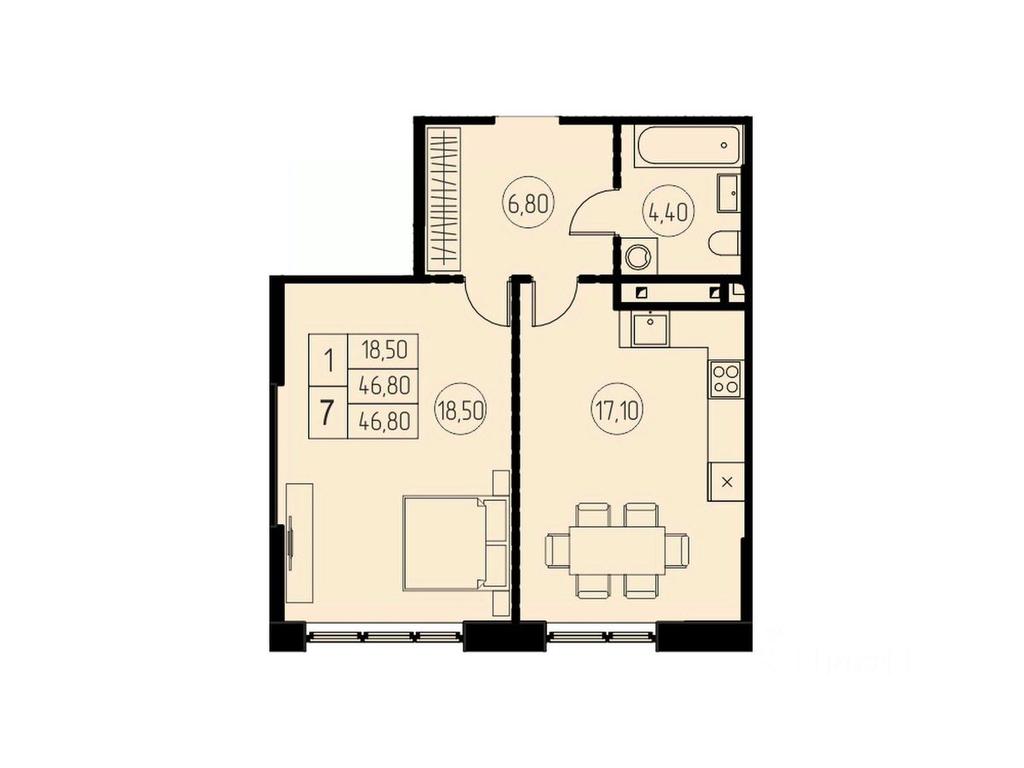 Apartment Sale, 46.8 sq. m. at 7 nebo, Pisarevskaya ulitsa, Pushkino, Moscow Region, Russia #1 Apartment Sale, 46.8 sq. m. at 7 nebo, Pisarevskaya ulitsa, Pushkino, Moscow Region, Russia #1
