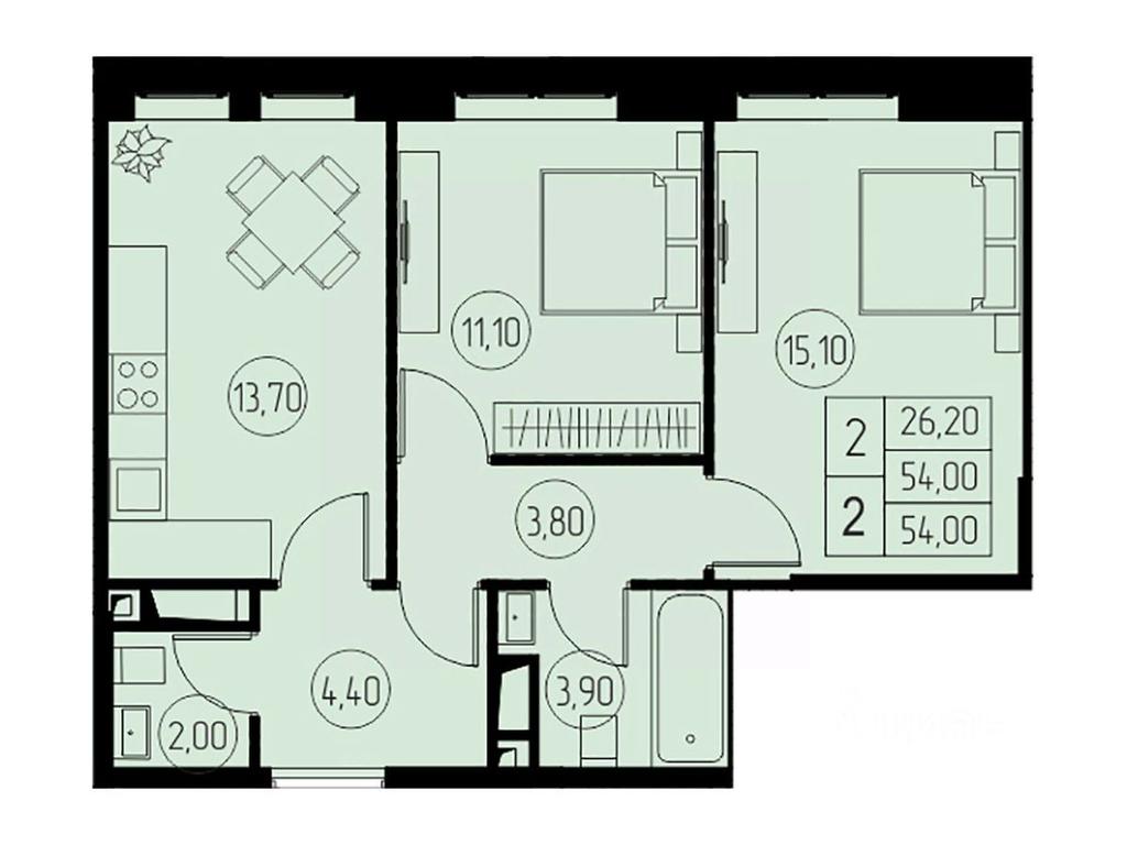 1-BD Apartment Sale, 54 sq. m. at 31 kvartal, Naberezhnaya ulitsa, Pushkino, Moscow Region, Russia #1 1-BD Apartment Sale, 54 sq. m. at 31 kvartal, Naberezhnaya ulitsa, Pushkino, Moscow Region, Russia #1