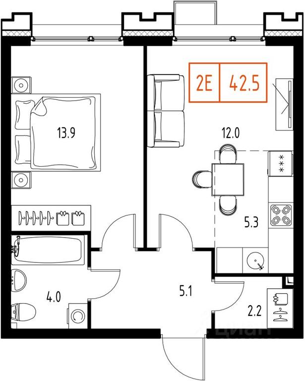 Apartment Sale, 42.5平方米 at Skolkovo ONE, Zarechnaya ulitsa, rabochiy posyolok Zarechye, Odintsovskiy Urban District, Moscow Region, Russia #1 Apartment Sale, 42.5平方米 at Skolkovo ONE, Zarechnaya ulitsa, rabochiy posyolok Zarechye, Odintsovskiy Urban District, Moscow Region, Russia #1