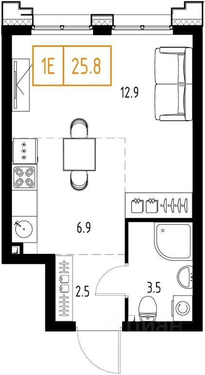 Apartment Sale, 25.8 sq. m. at Skolkovo ONE, Zarechnaya ulitsa, rabochiy posyolok Zarechye, Odintsovskiy Urban District, Moscow Region, Russia #1 Apartment Sale, 25.8 sq. m. at Skolkovo ONE, Zarechnaya ulitsa, rabochiy posyolok Zarechye, Odintsovskiy Urban District, Moscow Region, Russia #1