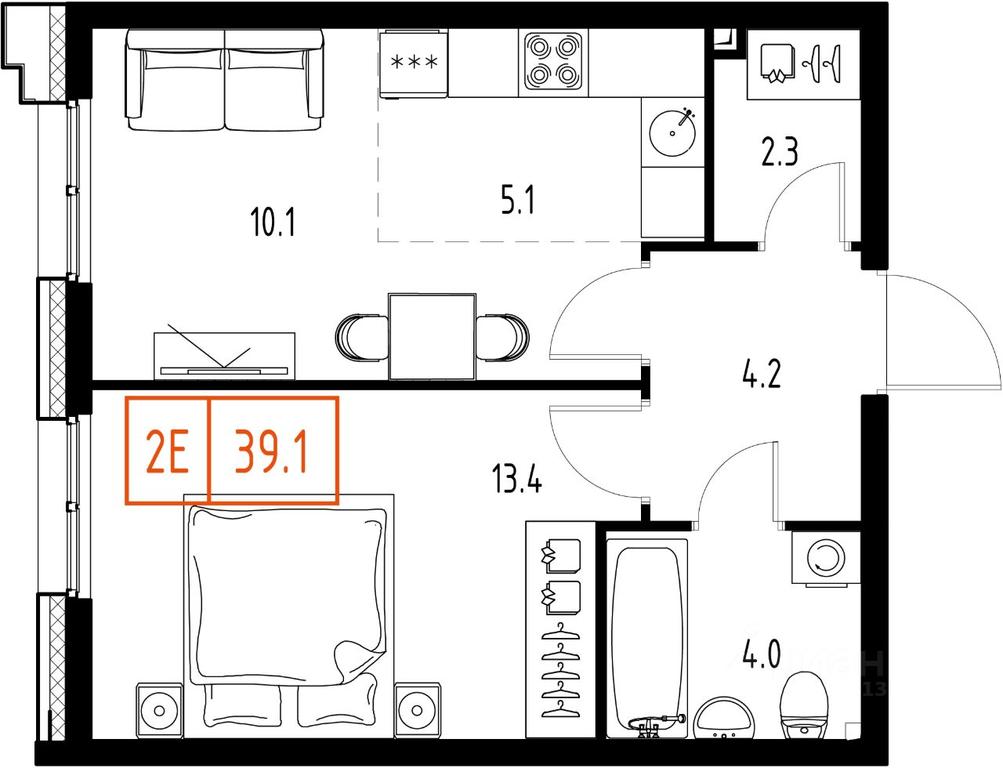 Apartment Sale, 39.1平方米 at Skolkovo ONE, Zarechnaya ulitsa, rabochiy posyolok Zarechye, Odintsovskiy Urban District, Moscow Region, Russia #1 Apartment Sale, 39.1平方米 at Skolkovo ONE, Zarechnaya ulitsa, rabochiy posyolok Zarechye, Odintsovskiy Urban District, Moscow Region, Russia #1