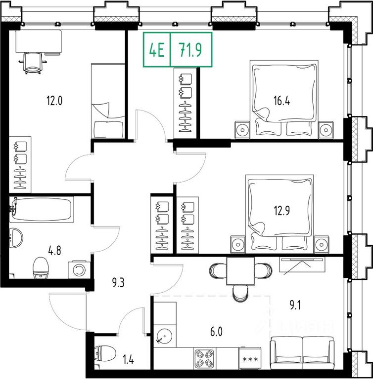 3-BD Apartment Sale, 71.9 sq. m. at Skolkovo ONE, Zarechnaya ulitsa, rabochiy posyolok Zarechye, Odintsovskiy Urban District, Moscow Region, Russia #1 3-BD Apartment Sale, 71.9 sq. m. at Skolkovo ONE, Zarechnaya ulitsa, rabochiy posyolok Zarechye, Odintsovskiy Urban District, Moscow Region, Russia #1