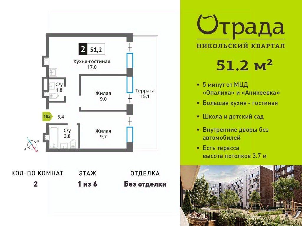 1-BD Apartment Sale, 51.2 sq. m. at У Лесного Озера, Krasnogorsk, Moscow Region, Russia #1 1-BD Apartment Sale, 51.2 sq. m. at У Лесного Озера, Krasnogorsk, Moscow Region, Russia #1