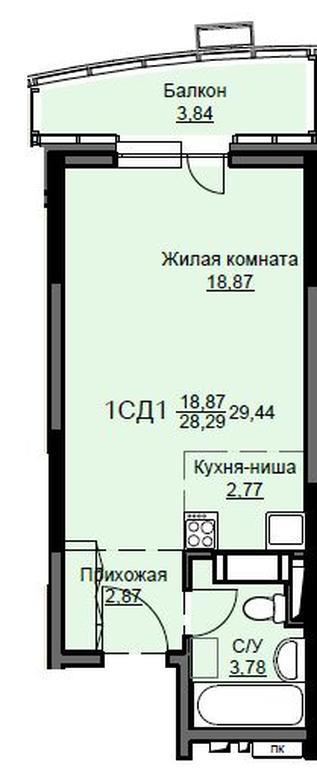 Apartment Sale, 29.8平方米 at Sobolevka, ulitsa Novaya Fabrika, Schyolkovo, Moscow Region, Russia #1 Apartment Sale, 29.8平方米 at Sobolevka, ulitsa Novaya Fabrika, Schyolkovo, Moscow Region, Russia #1