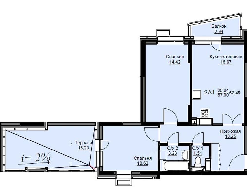1-BD Apartment Sale, 63.7平方米 at Sobolevka, ulitsa Novaya Fabrika, Schyolkovo, Moscow Region, Russia #1