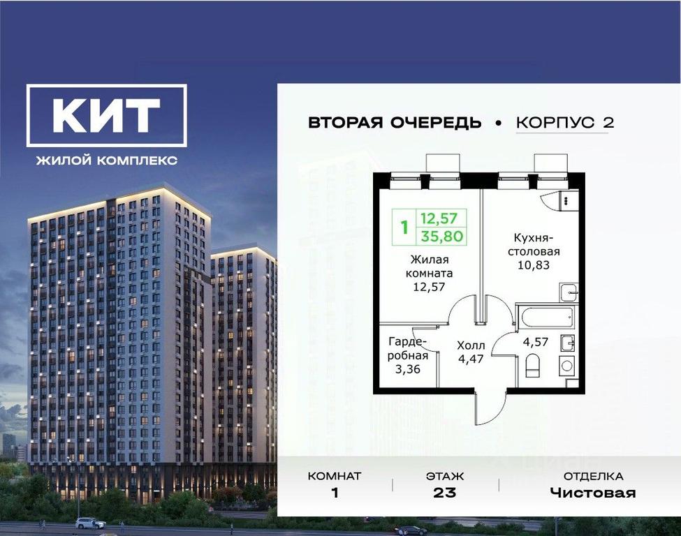 Apartment Sale, 35.8 sq. m. at KIT 2, Sharapovskiy Drive, Mytischi, Moscow Region, Russia #1 Apartment Sale, 35.8 sq. m. at KIT 2, Sharapovskiy Drive, Mytischi, Moscow Region, Russia #1